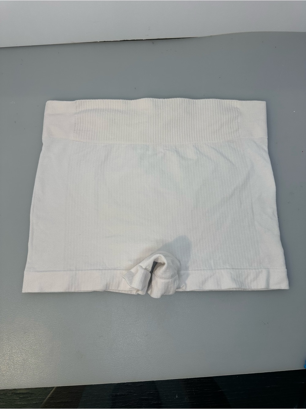 SPANX White Ribbed High-Waist Seamless boyshorts